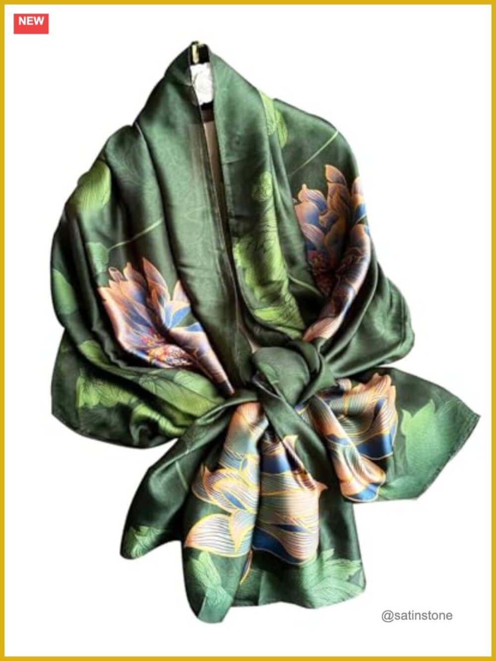 Silk Feel Floral Shawl Wrap Scarf for Women Lightweight Formal Evening Summer